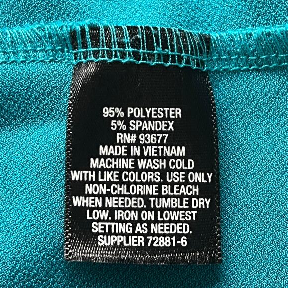 Worthington Polyester Spandex Turquoise Short Sleeve Pull-On Shirt Women 2X - Picture 6 of 7